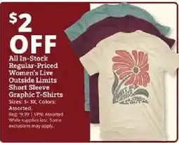 Rural King Women's Live Outside Limits Short Sleeve Graphic T-Shirts offer