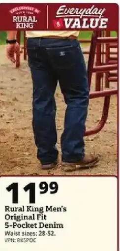 Rural King Rural King Men's Original Fit 5-Pocket Denim offer