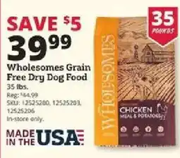 Rural King Wholesomes Grain Free Dry Dog Food offer
