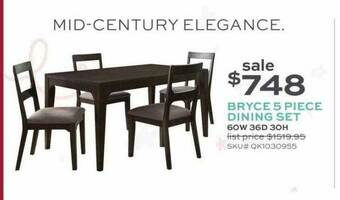 Slumberland Furniture Bryce 5 Piece Dining Set offer