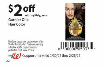 Walgreens Garnier Olia Hair Color offer