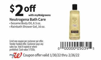 Walgreens Neutrogena Bath Care offer