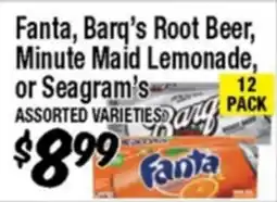Western Beef Fanta, Barq's Root Beer, Minute Maid Lemonade, or Seagram's offer