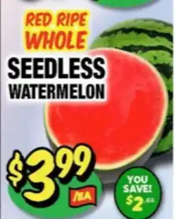 Western Beef RED RIPE WHOLE SEEDLESS WATERMELON offer