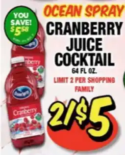 Western Beef OCEAN SPRAY CRANBERRY JUICE COCKTAIL offer