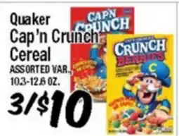 Western Beef Quaker Cap'n Crunch Cereal offer
