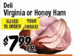 Western Beef Deli Virginia or Honey Ham offer