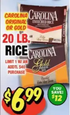 Western Beef CAROLINA ORIGINAL OR GOLD RICE offer