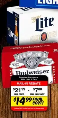 Western Beef Budweiser, Bud Light or Miller Lite offer