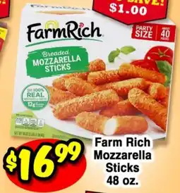 Western Beef Farm Rich Mozzarella Sticks offer