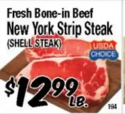 Western Beef Fresh Bone-in Beef New York Strip Steak (SHELL STEAK) offer