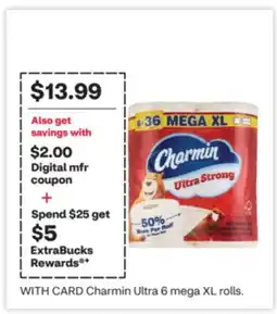 CVS Charmin Ultra 6 mega XL rolls offer