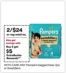 CVS WITH CARD ANY Pampers bagged Easy Ups or Swaddlers offer