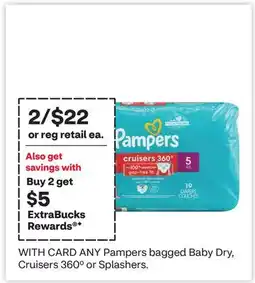CVS PAMPERS bagged Baby Dry, Cruisers 360° or Splashers offer