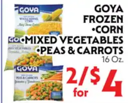 La Chiquita Food Market GOYA FROZEN • CORN • MIXED VEGETABLES • PEAS & CARROTS offer