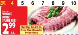 Bravo Supermarkets Fresh Lean Whole Pork Spare Ribs offer