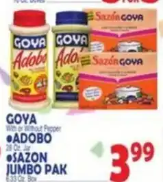 Bravo Supermarkets Goya adobo and sazon jumbo pak offer