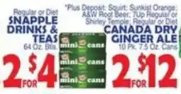Bravo Supermarkets Snapple drinks & teas offer