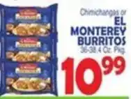 Bravo Supermarkets Chimichangas or El Monterey Burritos offer
