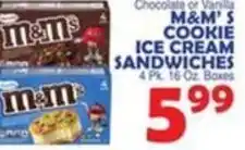 Bravo Supermarkets M&M's cookie ice cream sandwiches offer