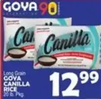 Bravo Supermarkets Goya canilla rice offer