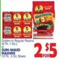 Bravo Supermarkets Sun-maid raisins offer