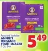 Bravo Supermarkets Annie's organic fruit snacks offer