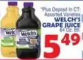 Bravo Supermarkets Welch's grape juice offer