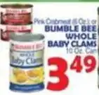 Bravo Supermarkets Bumble Bee whole baby clams offer