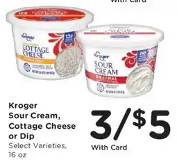 Dillons Kroger sour cream, cottage cheese or dip offer