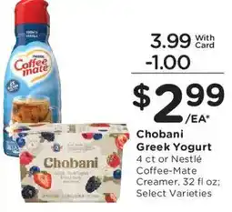 Dillons Chobani Greek Yogurt or Nestle Coffee-Mate Creamer offer