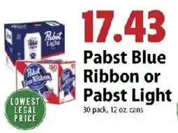 Festival Foods Pabst Blue Ribbon or Pabst Light offer