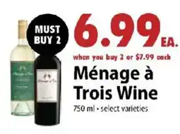 Festival Foods Ménage à Trois Wine offer
