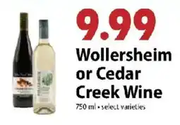 Festival Foods Wollersheim or Cedar Creek Wine offer