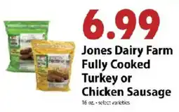 Festival Foods Jones Dairy Farm Fully Cooked Turkey or Chicken Sausage offer
