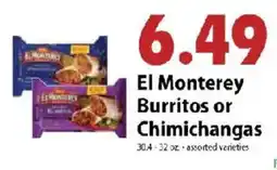 Festival Foods El Monterey burritos or chimichangas offer