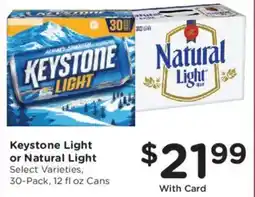 Dillons Keystone Light or Natural Light offer