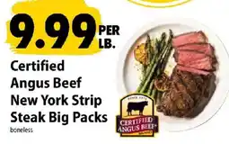 Festival Foods Certified Angus Beef New York Strip Steak Big Packs offer