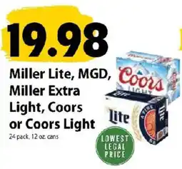 Festival Foods Miller Lite, MGD, Miller Extra Light, Coors or Coors Light offer