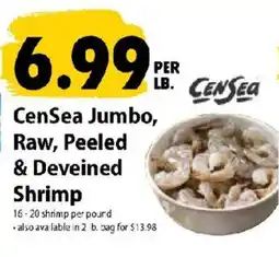 Festival Foods Censea jumbo, raw, peeled & deveined shrimp offer