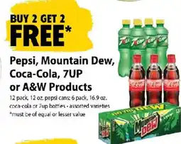 Festival Foods Pepsi, Mountain Dew, Coca-Cola, 7UP or A&W Products offer