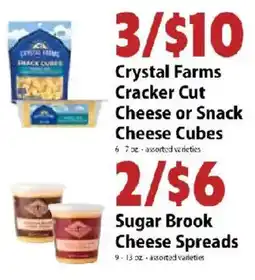 Festival Foods Crystal Farms Cracker Cut Cheese or Snack Cheese Cubes offer