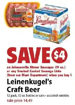 Festival Foods Leinenkugel's Craft Beer offer