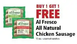 Festival Foods Al Fresco All Natural Chicken Sausage offer
