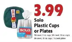 Festival Foods Solo plastic cups or plates offer