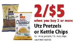 Festival Foods Utz Pretzels or Kettle Chips offer