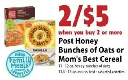 Festival Foods Post Honey Bunches of Oats or Mom's Best Cereal offer