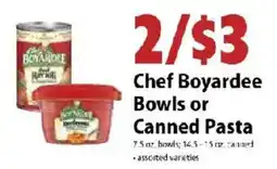 Festival Foods Chef Boyardee Bowls or Canned Pasta offer