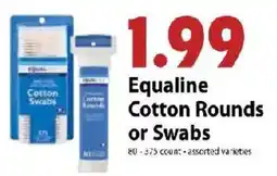 Festival Foods Equaline Cotton Rounds or Swabs offer