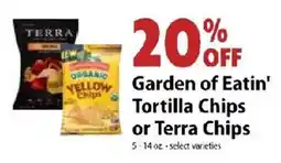 Festival Foods Garden of Eatin' Tortilla Chips or Terra Chips offer